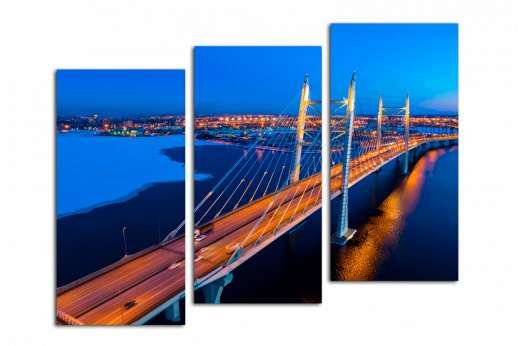 Модульная картина Большой мост в Питере